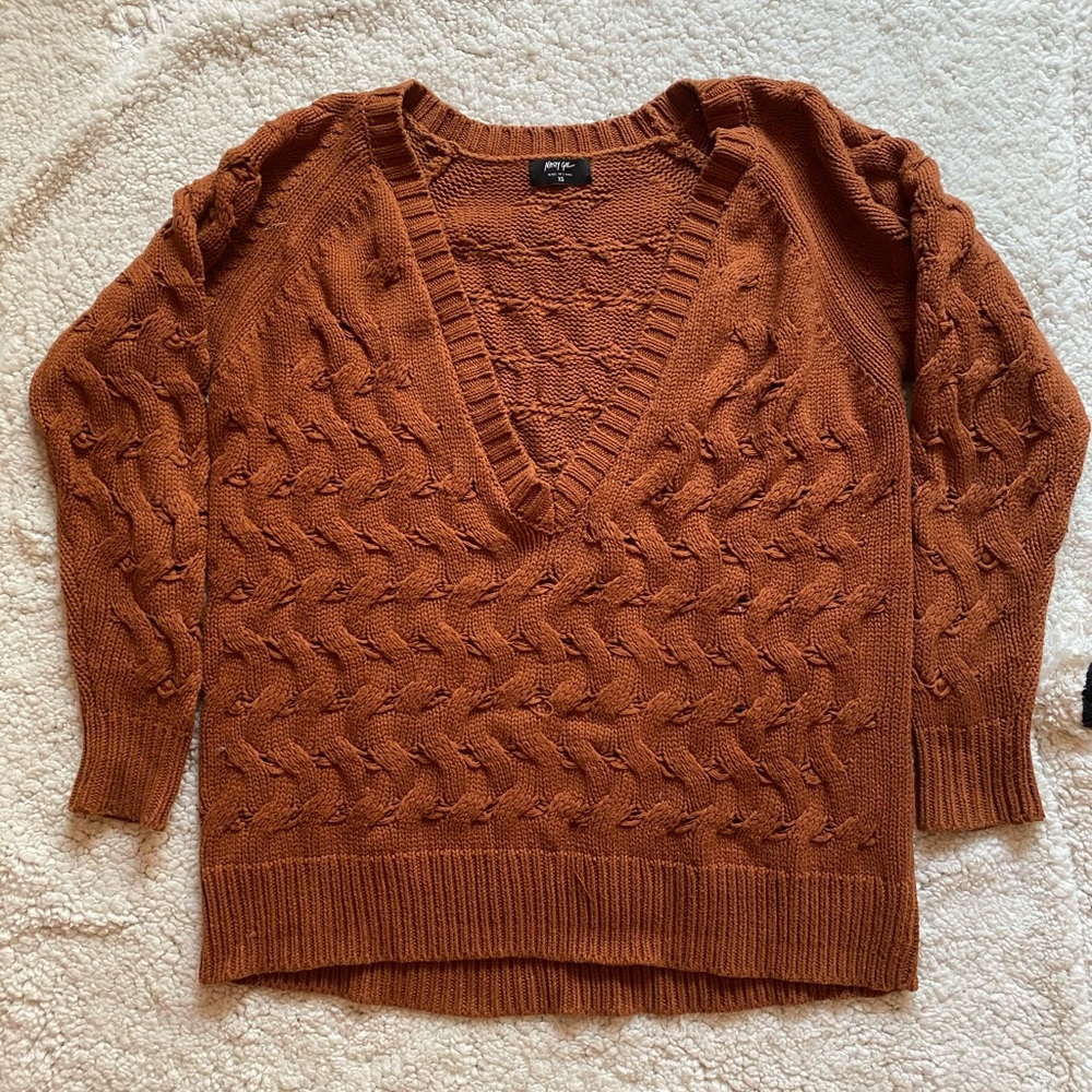 Nasty Gal Oversized V-Neck Sweater - Picture 2 of 6